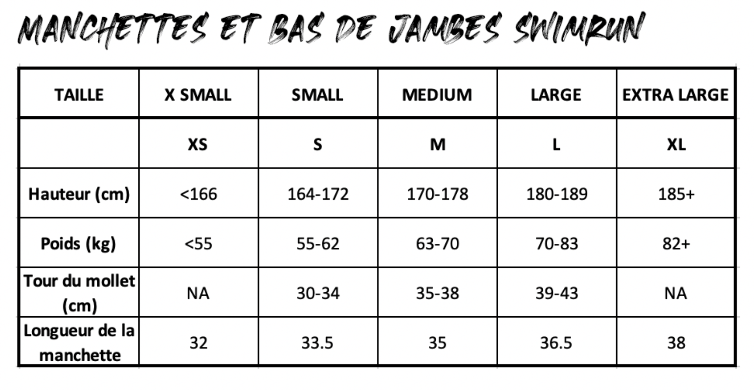 size table manchettes