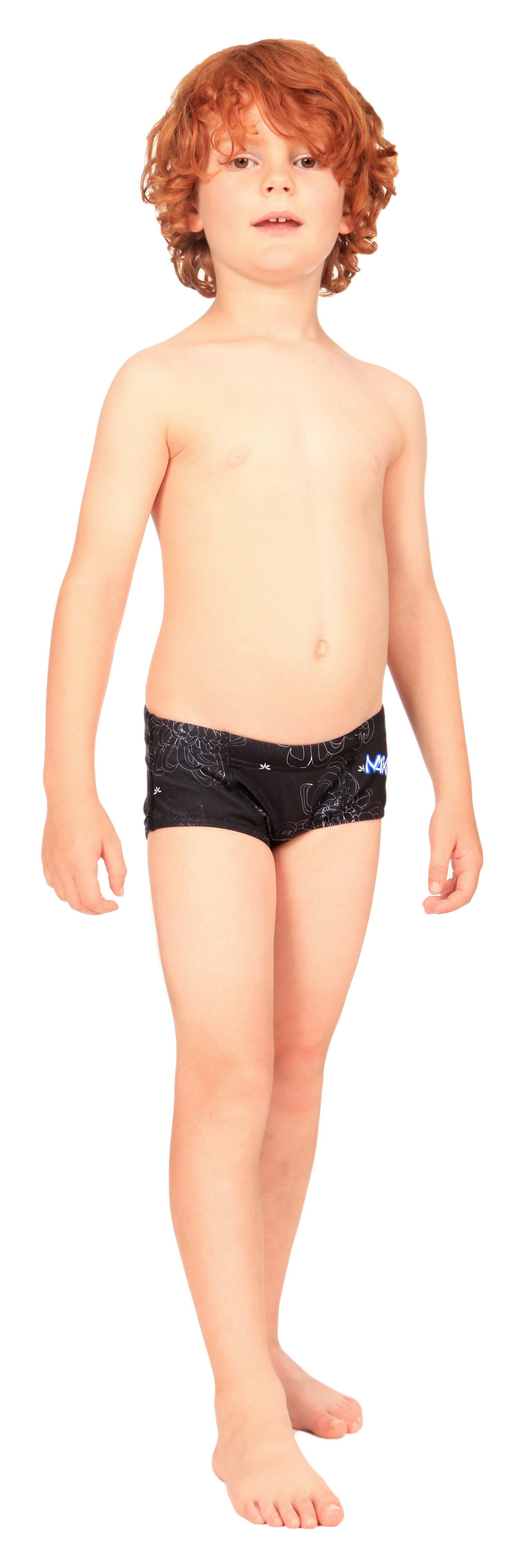 Maillot De Bain Shorty Boxer Noir ITS Pour Garçon - Taille 2 à 16 Ans, 80% Polyamide, Neuf